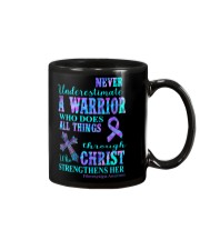 Never underestimate a warrior Mug tile