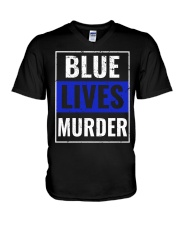 Blue lives V-Neck T-Shirt tile