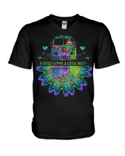 A little hippie a little hood V-Neck T-Shirt tile