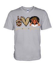 Peace Love Melanin - Printed apparels V-Neck T-Shirt tile