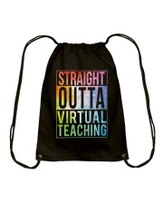 Straight outta virtual teaching Drawstring Bag tile