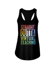 Straight outta virtual teaching Ladies Flowy Tank tile