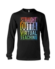 Straight outta virtual teaching Long Sleeve Tee tile