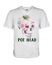 Pot head V-Neck T-Shirt tile