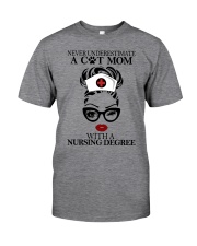 Never Underestimate A Cat Mom Classic T-Shirt front