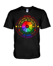 In a world where you can be anything be kind V-Neck T-Shirt tile