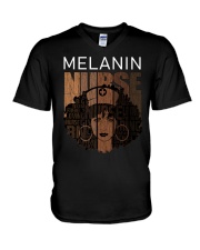 Melanin nurse V-Neck T-Shirt tile