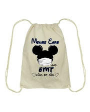 Mouse ears and emt kind of girl Drawstring Bag tile
