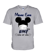 Mouse ears and emt kind of girl V-Neck T-Shirt tile