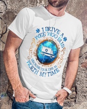 I drive a wee woo bus your life is worth my time Classic T-Shirt lifestyle-mens-crewneck-front-4