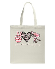 Peace love hairstyling Tote Bag tile