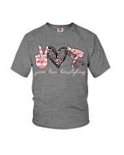 Peace love hairstyling Youth T-Shirt tile