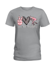 Peace love hairstyling Ladies T-Shirt tile