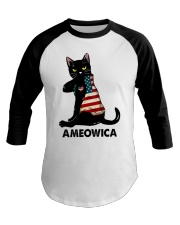 Ameowica Independence day Baseball Tee tile