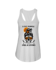 I cut people for a living Ladies Flowy Tank tile