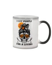 I cut people for a living Color Changing Mug tile