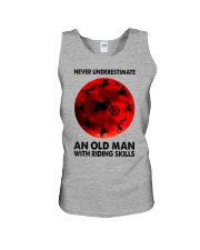 Never underestimate an old man Unisex Tank tile