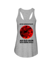 Never underestimate an old man Ladies Flowy Tank tile