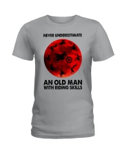 Never underestimate an old man Ladies T-Shirt tile