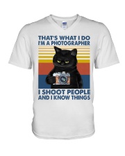I shoot people V-Neck T-Shirt tile