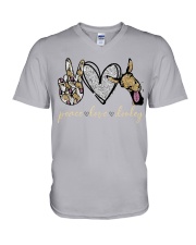 Peace Love Donkey V-Neck T-Shirt tile
