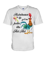 Hairdresser life V-Neck T-Shirt tile