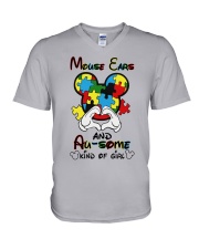 Mouse ears and au-some kind of girl V-Neck T-Shirt tile