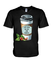 Can't mask my love for coffee V-Neck T-Shirt tile
