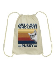 Just a man who loves Drawstring Bag tile