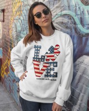 Love America Crewneck Sweatshirt lifestyle-unisex-sweatshirt-front-3