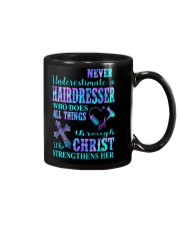 Never underestimate a hairdresser Mug tile