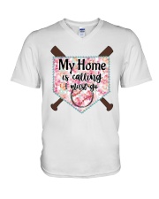 My home is calling I must go V-Neck T-Shirt tile