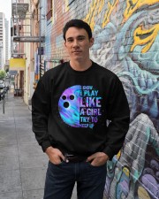 I know I play like a girl Crewneck Sweatshirt lifestyle-unisex-sweatshirt-front-2
