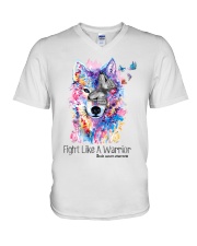 Fight like a warrior V-Neck T-Shirt tile