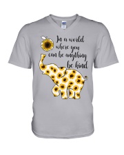 In a world where you can be anything be kind V-Neck T-Shirt tile