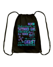 Never underestimate an tattooed girl Drawstring Bag tile