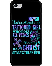 Never underestimate an tattooed girl Phone Case tile