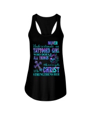 Never underestimate an tattooed girl Ladies Flowy Tank tile