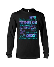 Never underestimate an tattooed girl Long Sleeve Tee tile