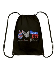 Peace love Democrat Drawstring Bag tile