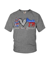 Peace love Democrat Youth T-Shirt tile