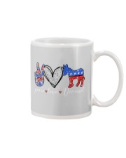 Peace love Democrat Mug tile