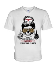 Death smiles at everyone V-Neck T-Shirt tile