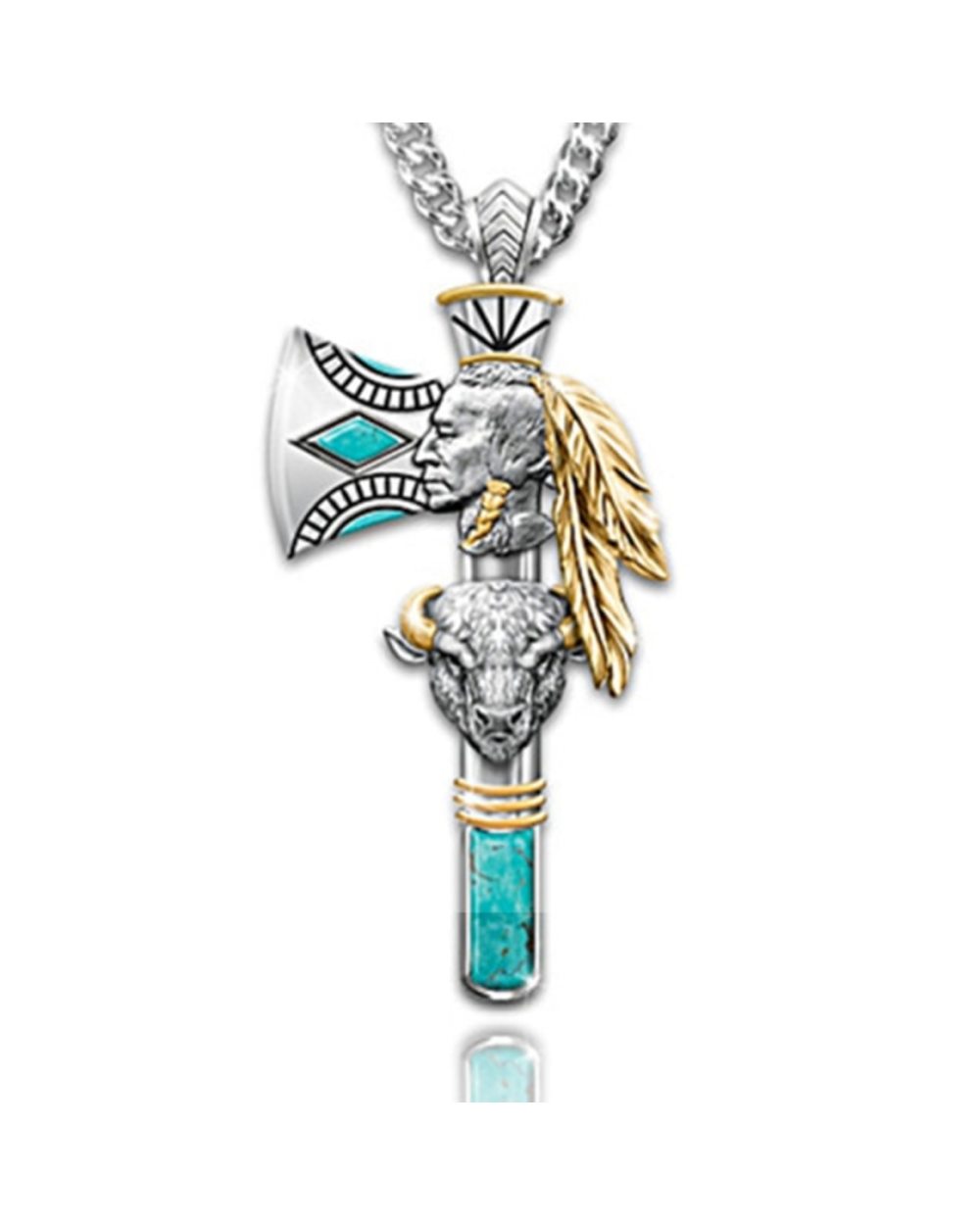 Couple Memorial Gift Creative Agate Stone Crescent Necklace Axe Necklace Indian Fashion Retro Design template