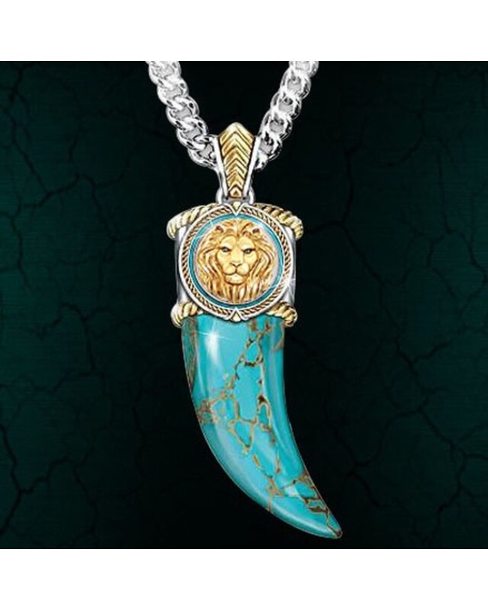 Turquoise Heart Lion Necklace Buffalo Horn Celtic template