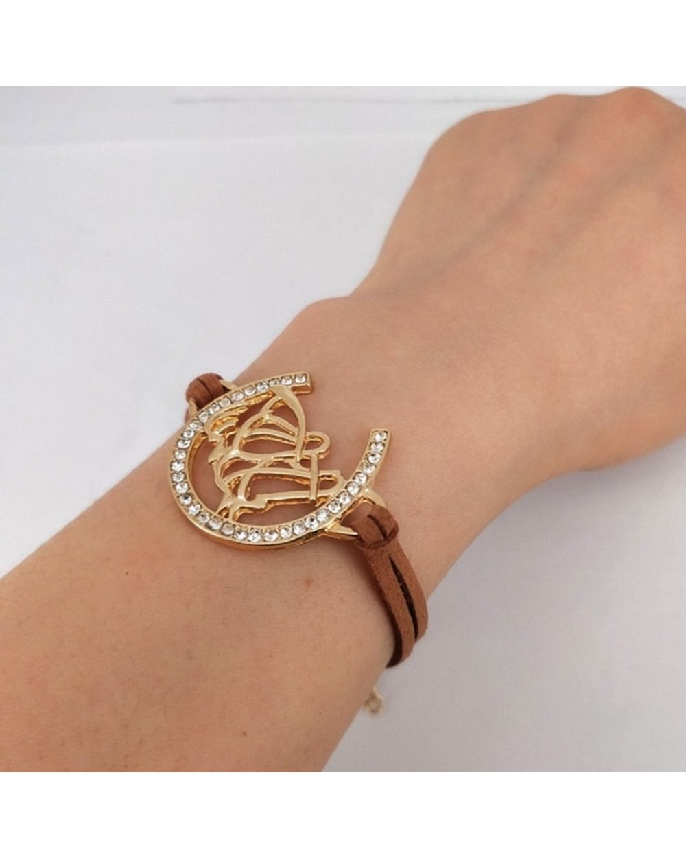 Native two horse head Horseshoe u shape bracelets two colors bracelet gift template