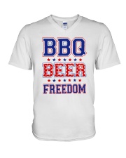Bbq Beer Freedom V-Neck T-Shirt tile
