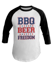 Bbq Beer Freedom Baseball Tee tile