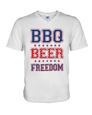 Bbq Beer Freedom V-Neck T-Shirt tile