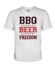Bbq Beer Freedom V-Neck T-Shirt tile